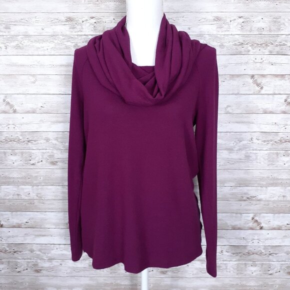 Gibson Womens Cowl Neck Sweater XXS Deep Violet 397A - Picture 1 of 5
